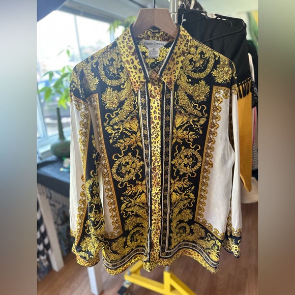 Vintage Italian Paolo Santini - Italian - Versace Baroque Style Print - Size 16 - Picture 5 of 9